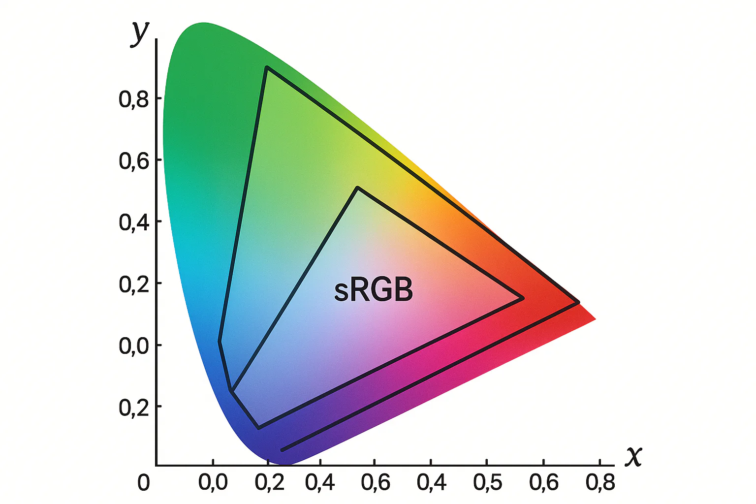 sRGB vs P3 색영역 비교